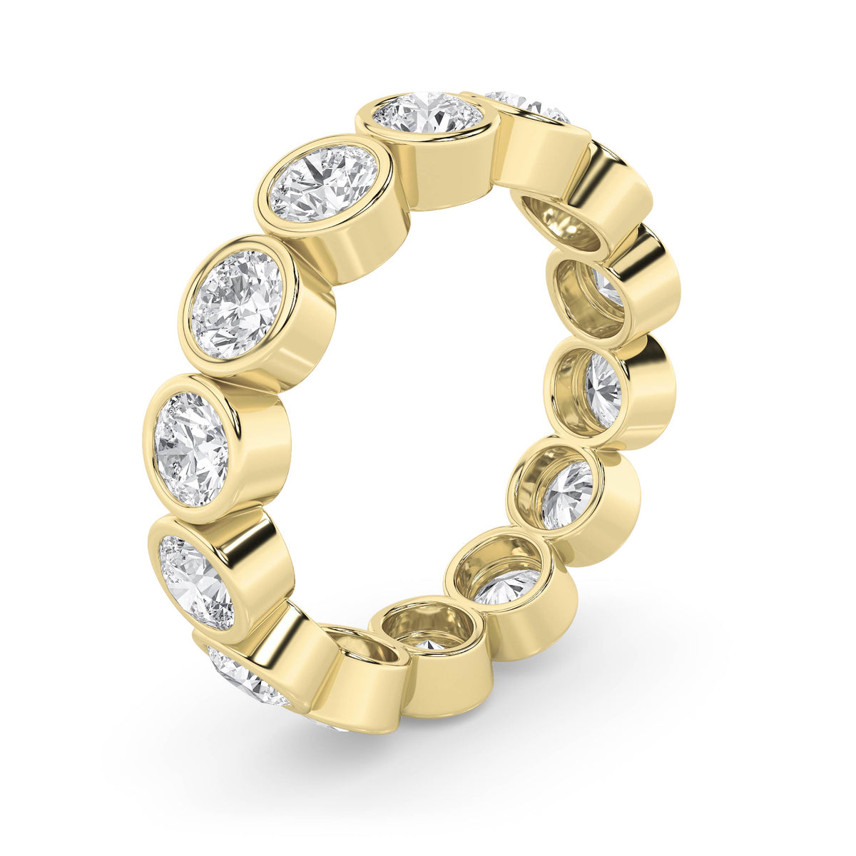 3Cttw Round Shaped Lab Grown Diamond (F/VS) Eternity Band Ring in 14K Gold - Size 7