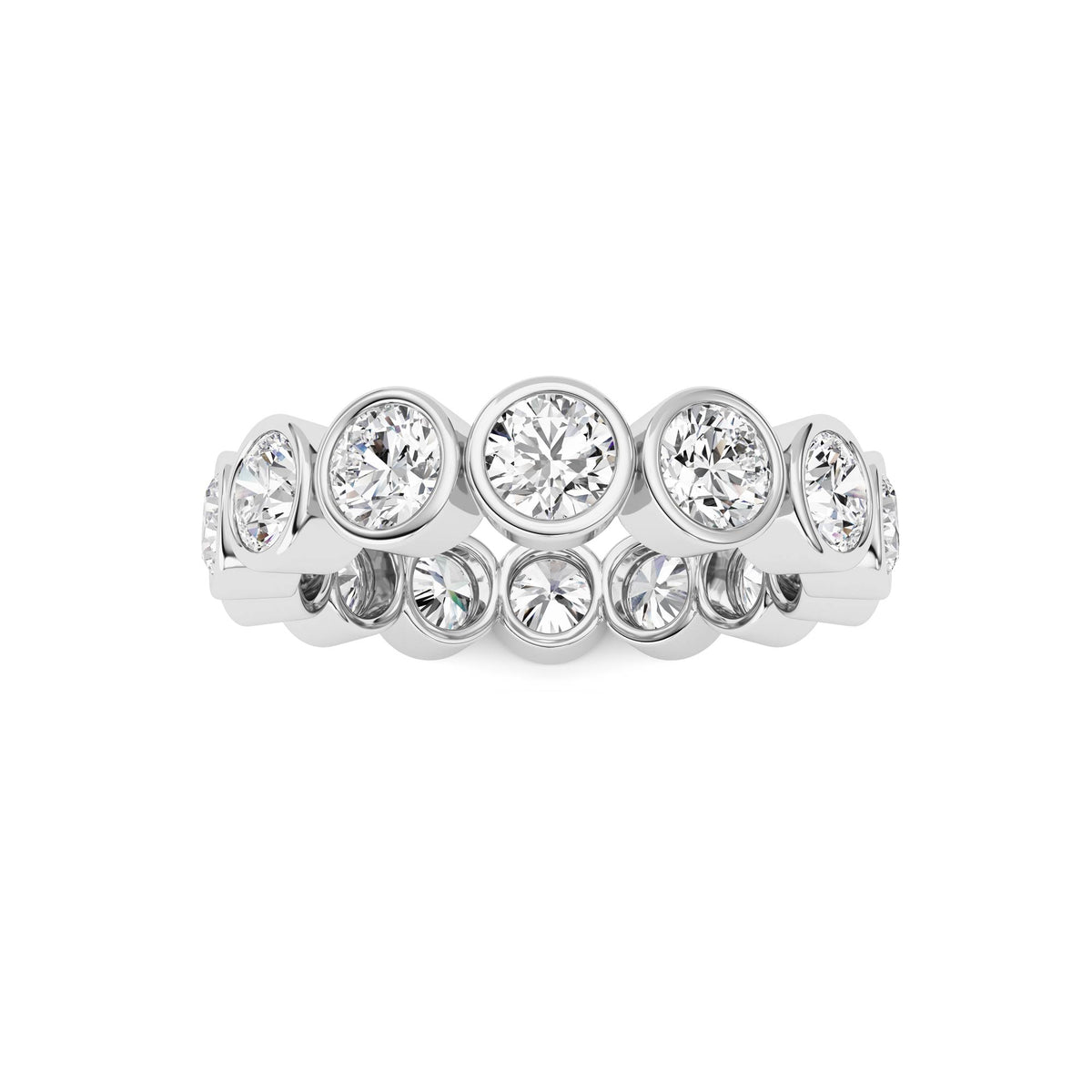 3.1Cttw Round Shaped Lab Grown Diamond (F/VS) Eternity Band Ring in 14K Gold - Size 6