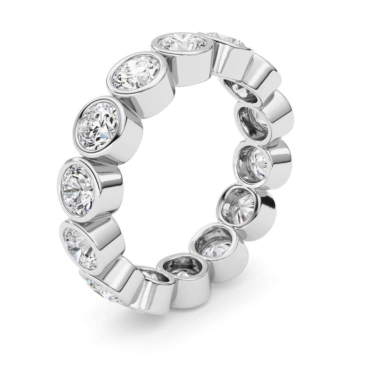 3.1Cttw Round Shaped Lab Grown Diamond (F/VS) Eternity Band Ring in 14K Gold - Size 6