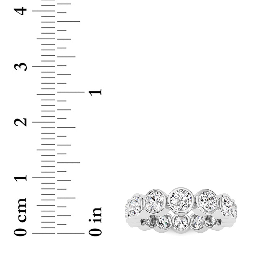 3.1Cttw Round Shaped Lab Grown Diamond (F/VS) Eternity Band Ring in 14K Gold - Size 6