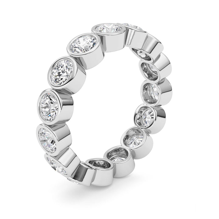 3.3Cttw Round Shaped Lab Grown Diamond (F/VS) Eternity Band Ring in 14K Gold - Size 8