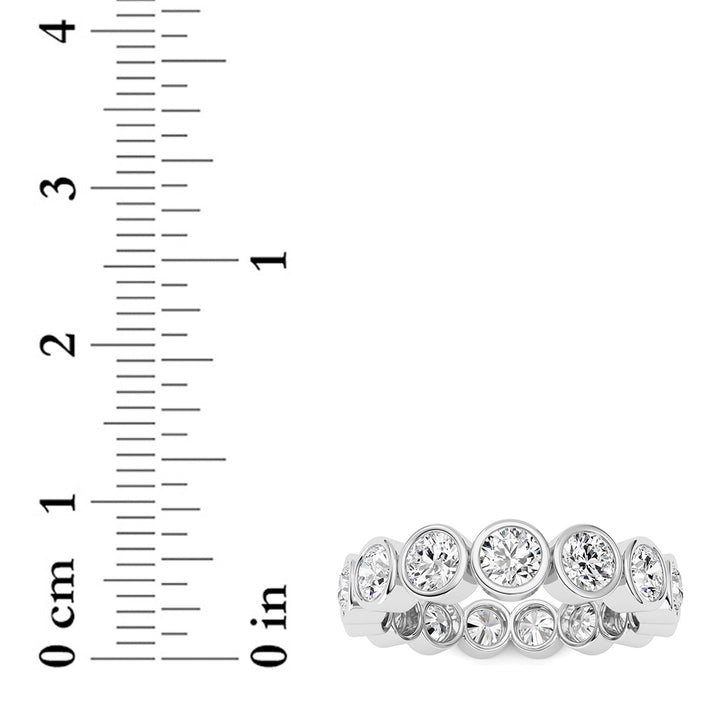 3.3Cttw Round Shaped Lab Grown Diamond (F/VS) Eternity Band Ring in 14K Gold - Size 8