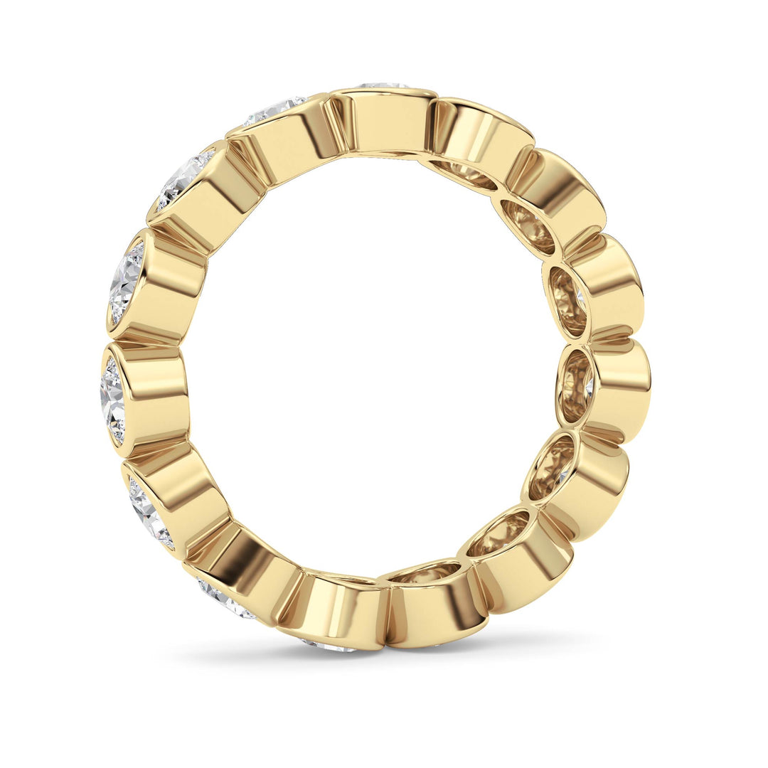 3.3Cttw Round Shaped Lab Grown Diamond (F/VS) Eternity Band Ring in 14K Gold - Size 8
