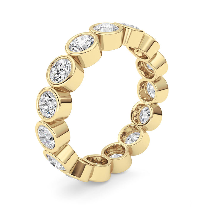 3.3Cttw Round Shaped Lab Grown Diamond (F/VS) Eternity Band Ring in 14K Gold - Size 9