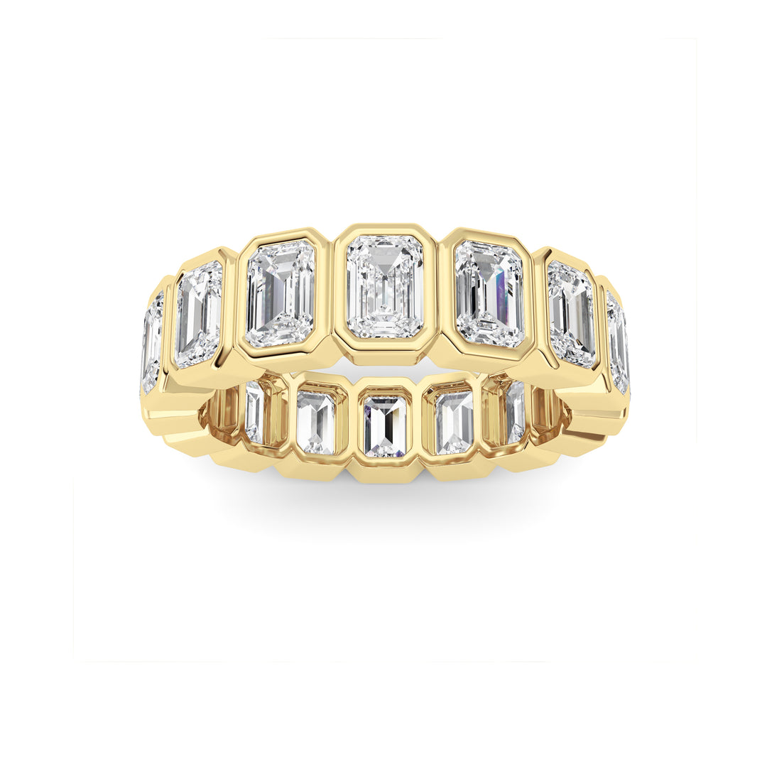 4Cttw Emerald Shaped Lab Grown Diamond (F/VS) Eternity Band Ring in 14K Gold - Size 6