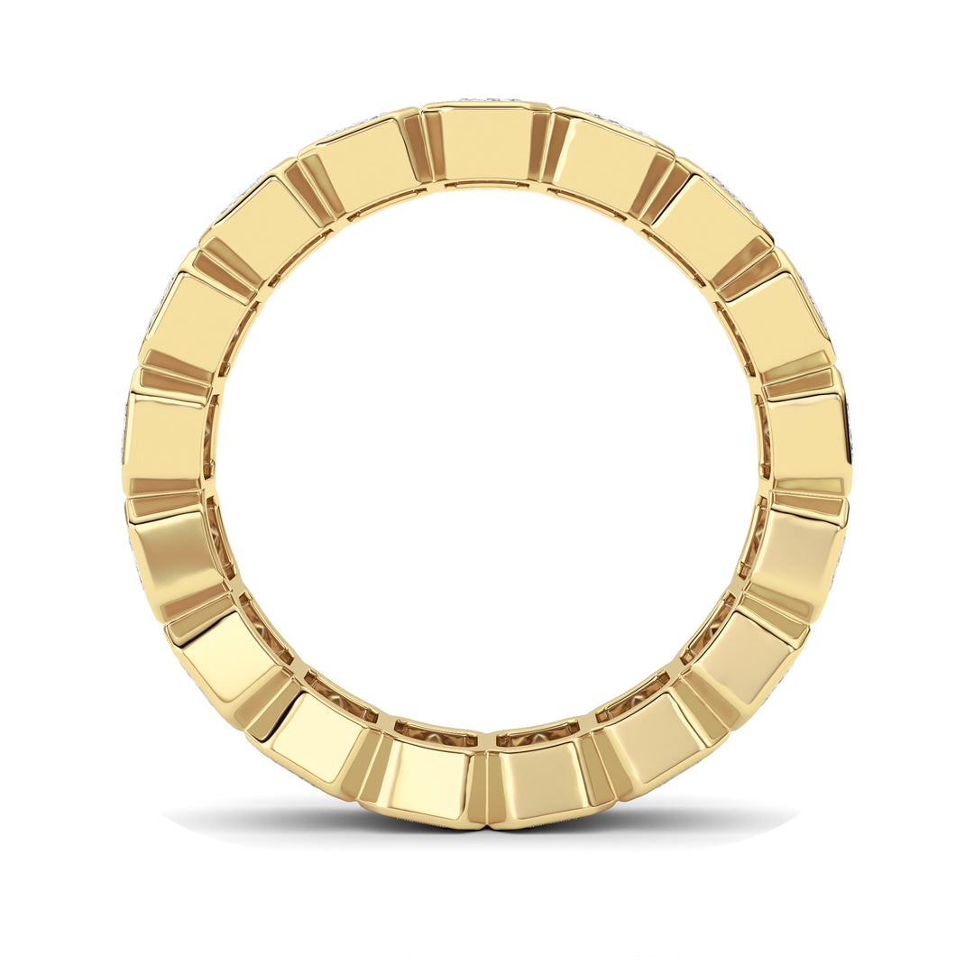 4.25Cttw Emerald Shaped Lab Grown Diamond (F/VS) Eternity Band Ring in 14K Gold - Size 8