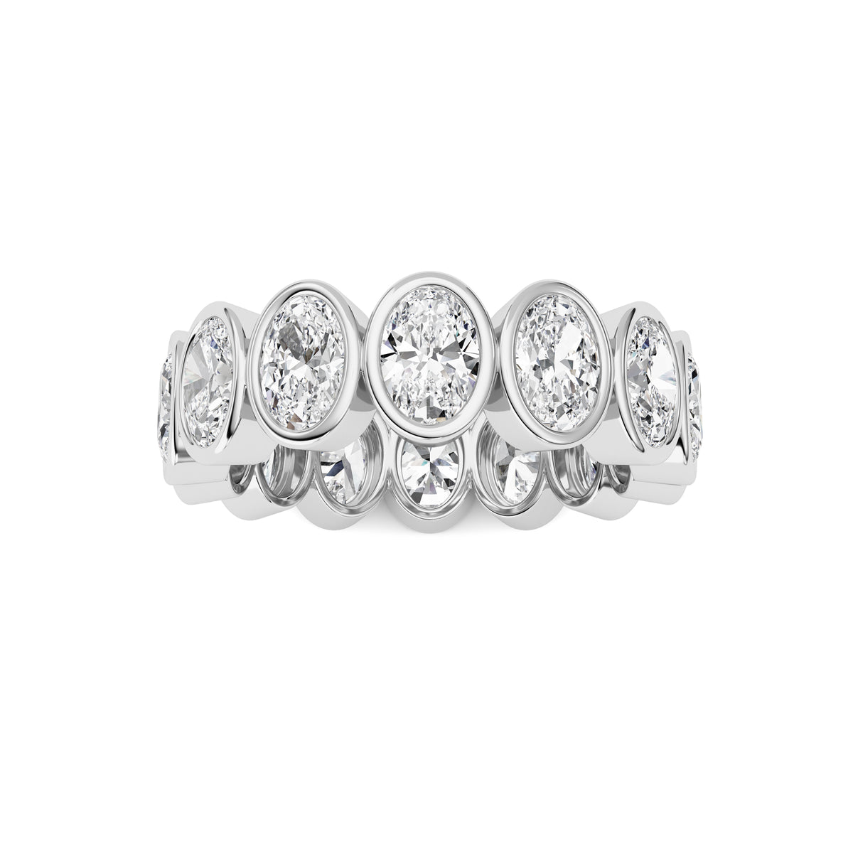 3.5Cttw Oval Shaped Lab Grown Diamond (F/VS) Eternity Band Ring in 14K Gold - Size 5