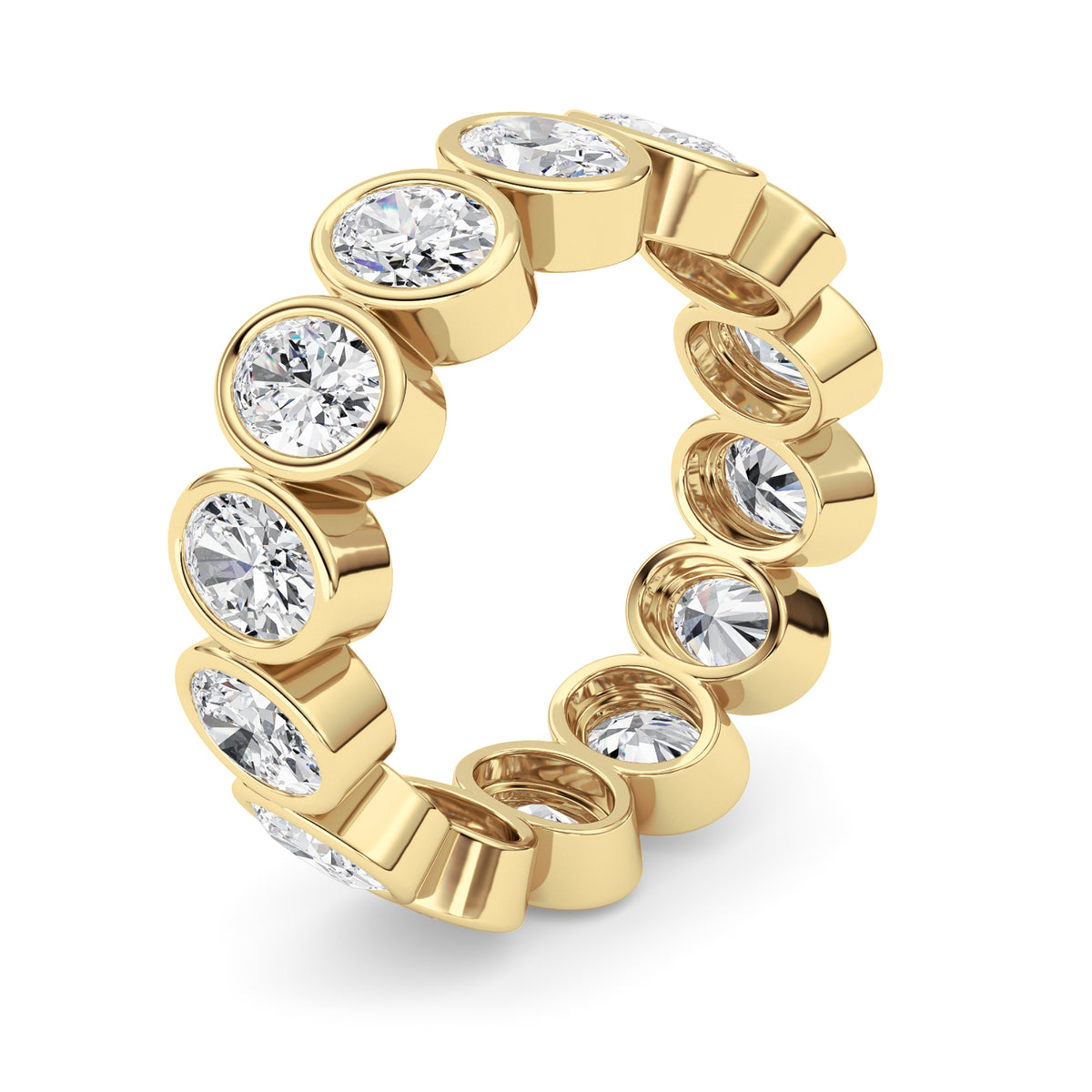 3.5Cttw Oval Shaped Lab Grown Diamond (F/VS) Eternity Band Ring in 14K Gold - Size 5