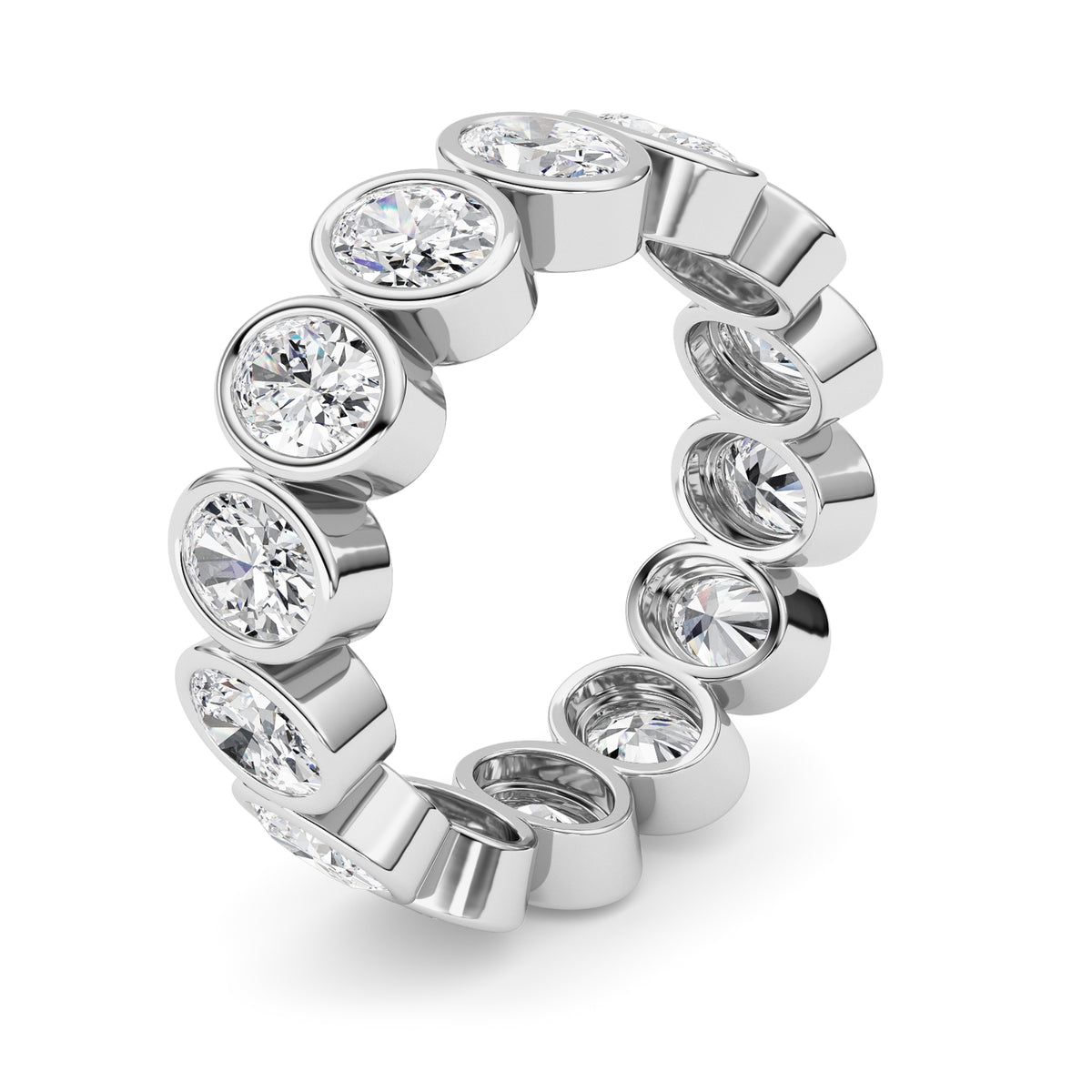 3.5Cttw Oval Shaped Lab Grown Diamond (F/VS) Eternity Band Ring in 14K Gold - Size 6
