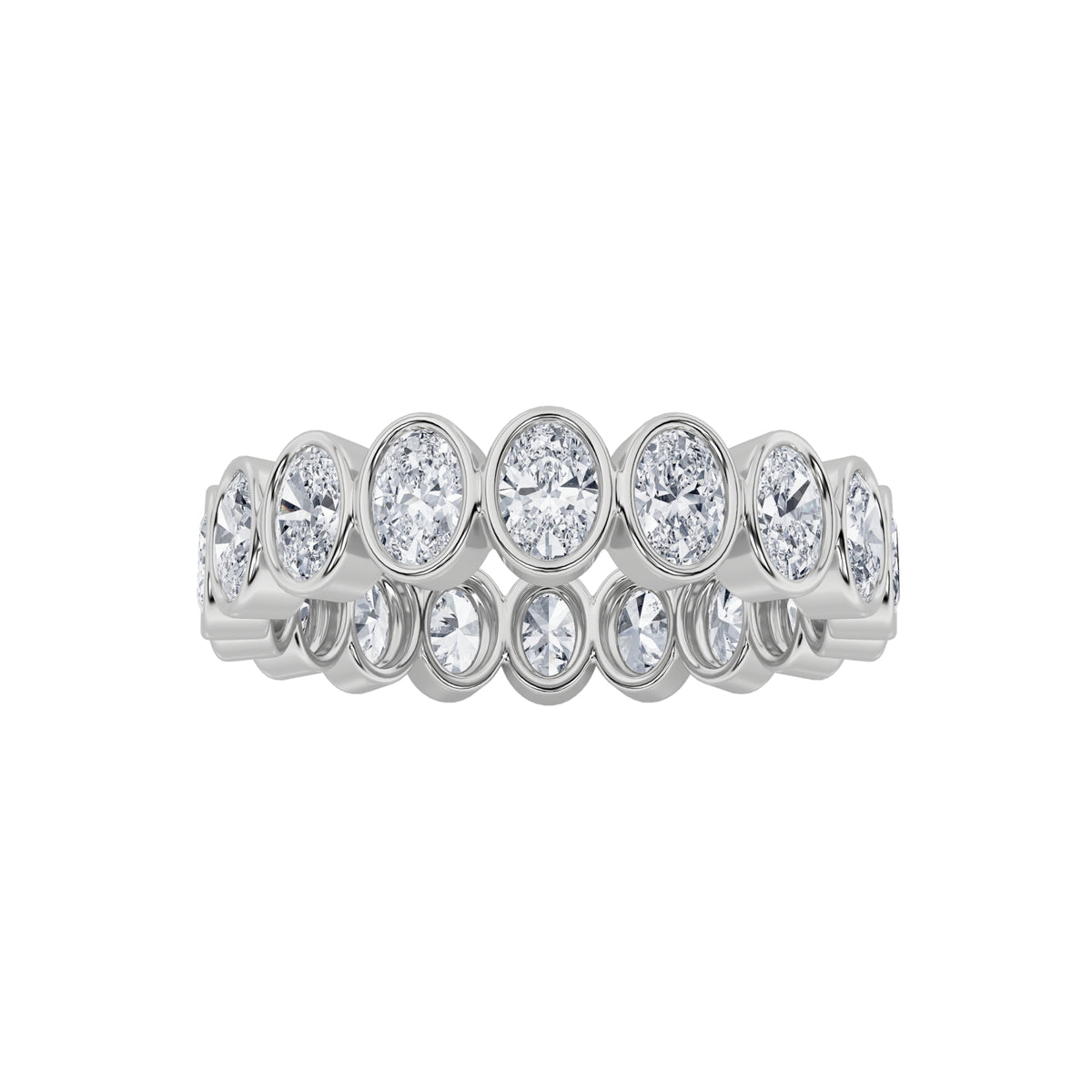3.75Cttw Oval Shaped Lab Grown Diamond (F/VS) Eternity Band Ring in 14K Gold - Size 7