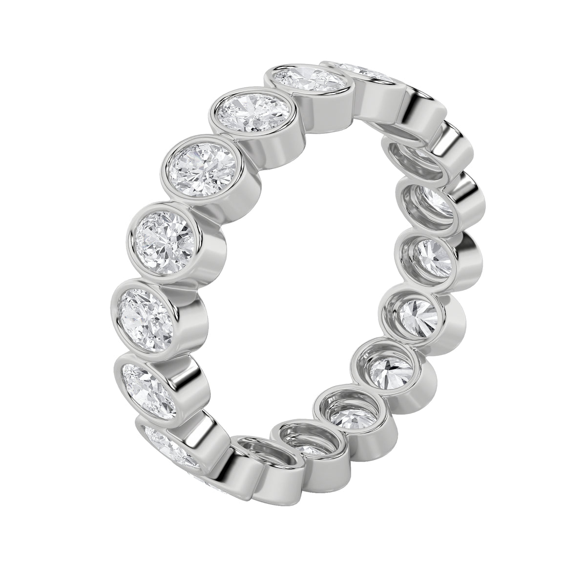 3.75Cttw Oval Shaped Lab Grown Diamond (F/VS) Eternity Band Ring in 14K Gold - Size 7