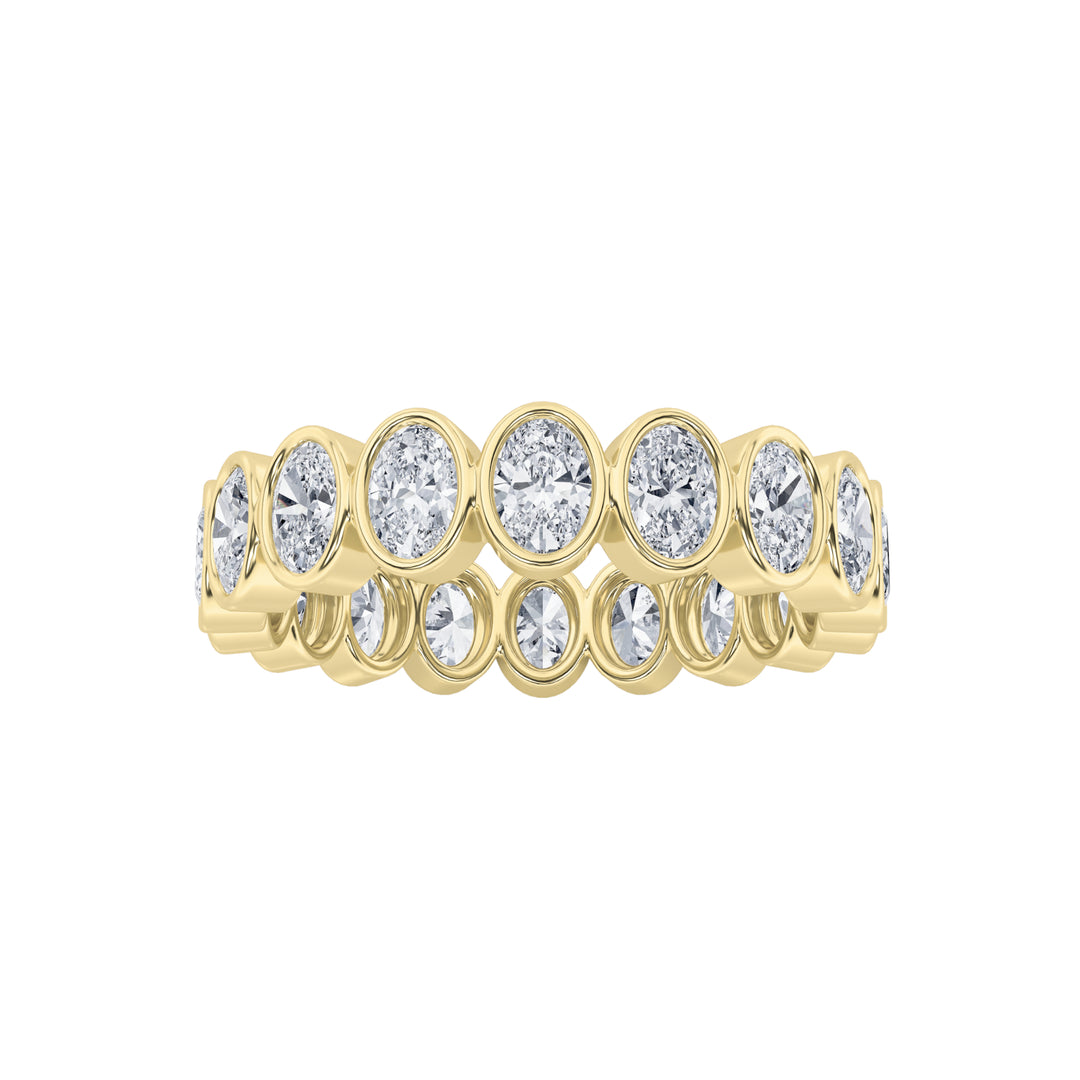 3.75Cttw Oval Shaped Lab Grown Diamond (F/VS) Eternity Band Ring in 14K Gold - Size 7