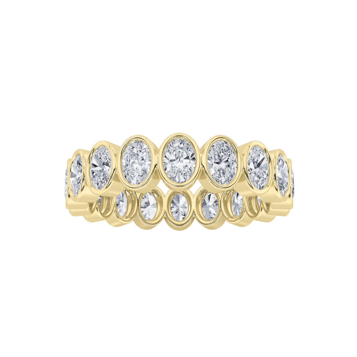 3.75Cttw Oval Shaped Lab Grown Diamond (F/VS) Eternity Band Ring in 14K Gold - Size 7