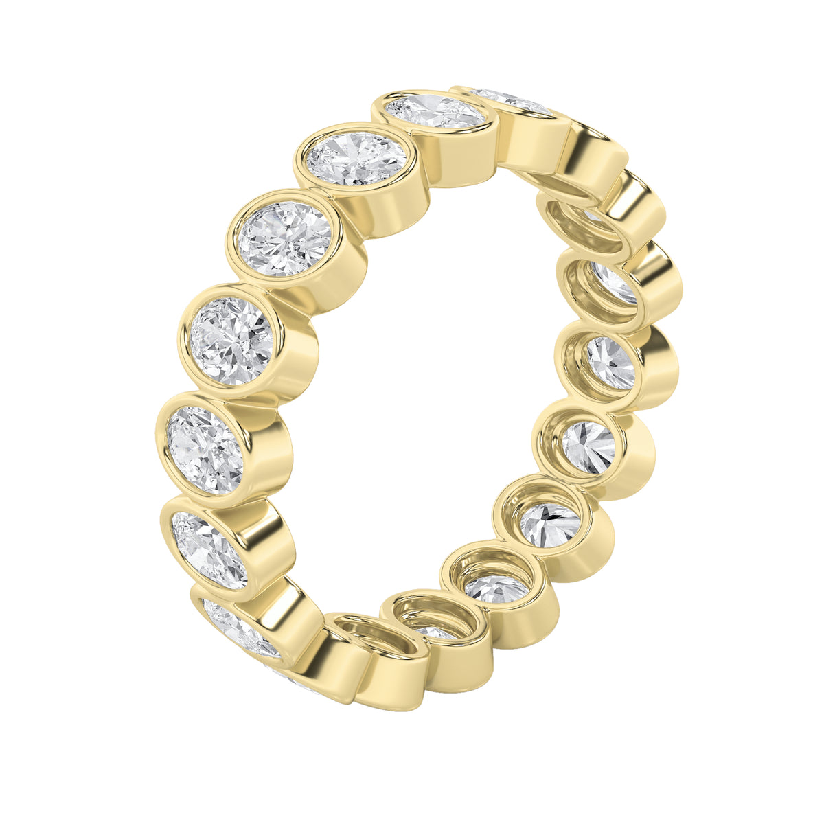 3.75Cttw Oval Shaped Lab Grown Diamond (F/VS) Eternity Band Ring in 14K Gold - Size 7