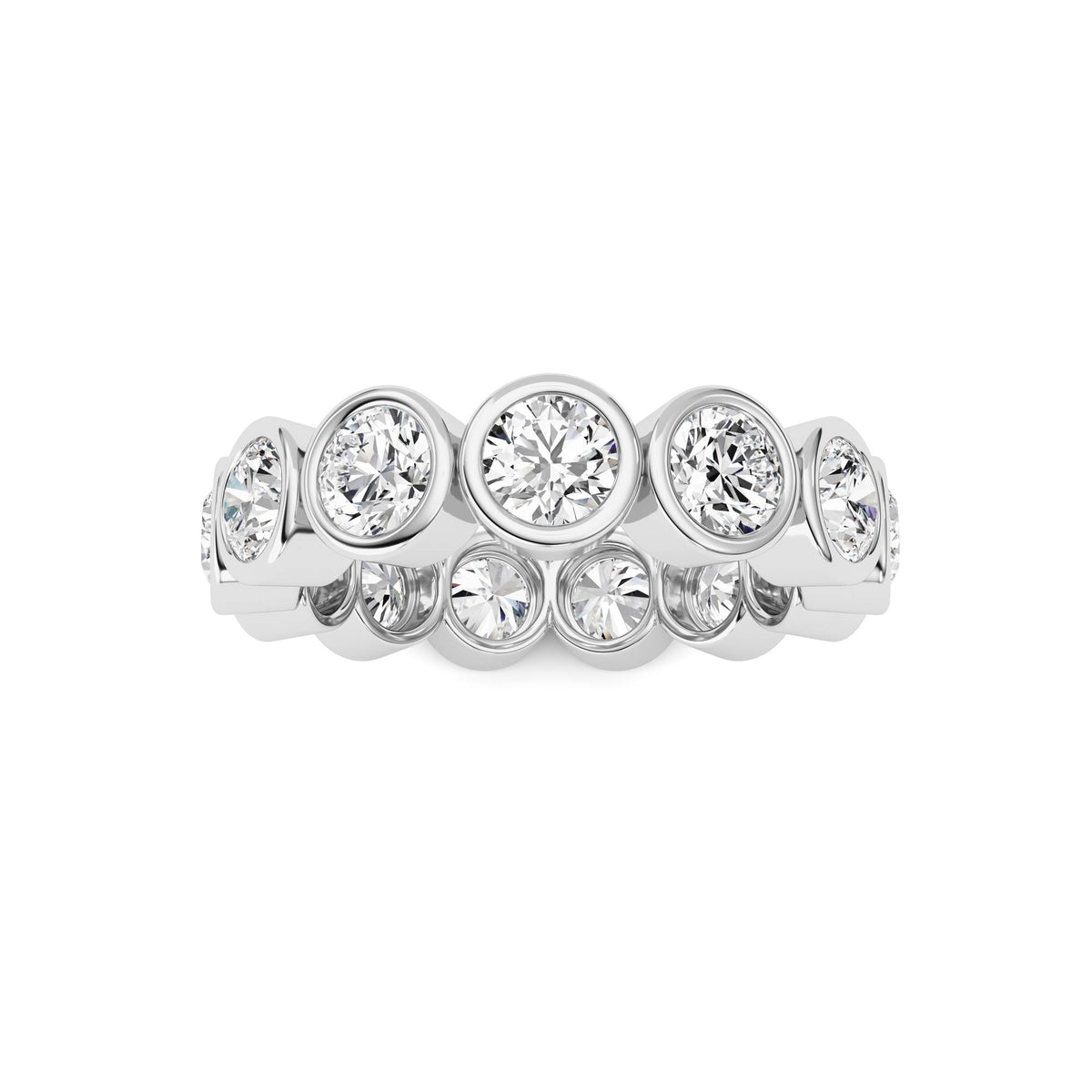 3.2Cttw Round Shaped Lab Grown Diamond (F/VS) Eternity Band Ring in 14K Gold - Size 5