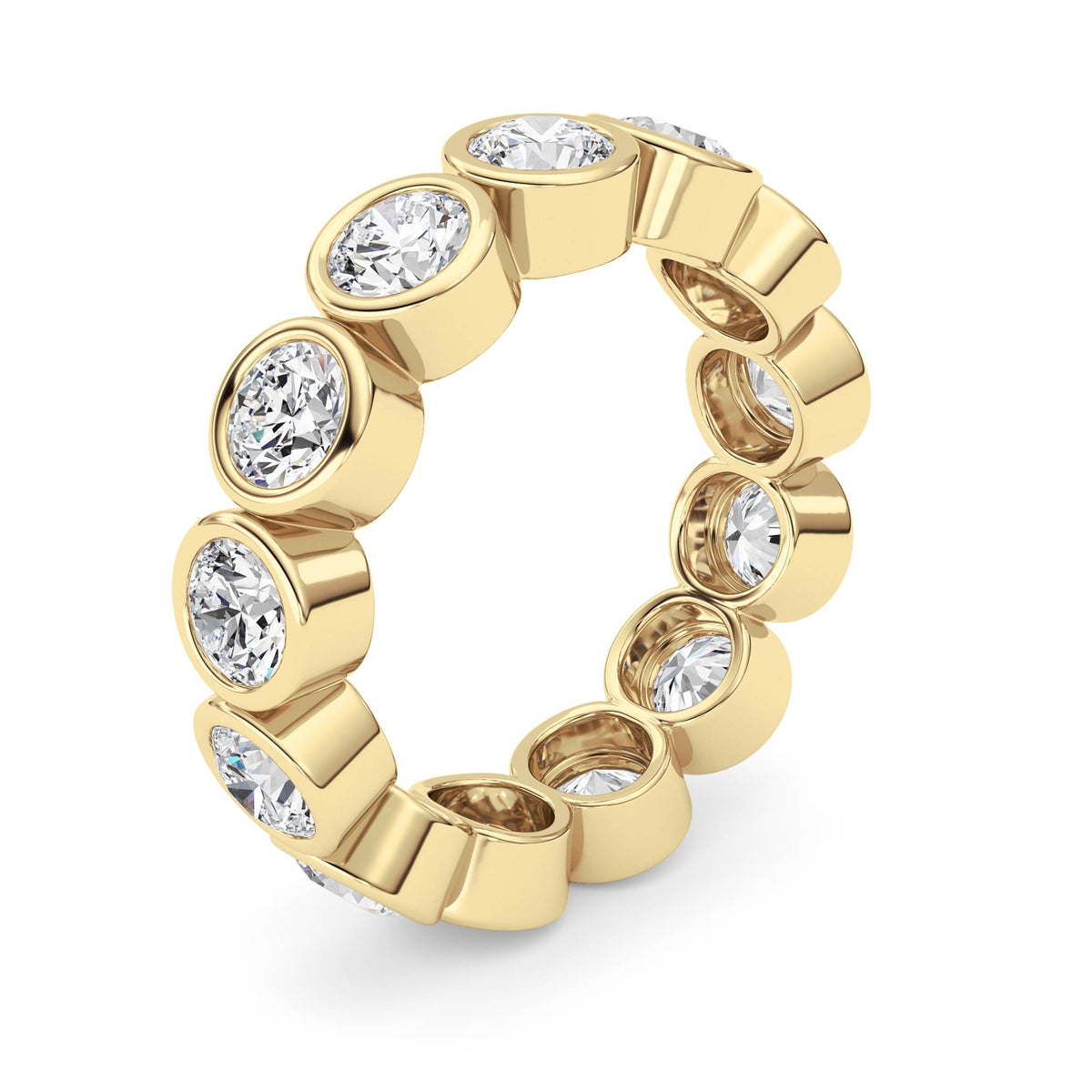 3.2Cttw Round Shaped Lab Grown Diamond (F/VS) Eternity Band Ring in 14K Gold - Size 5
