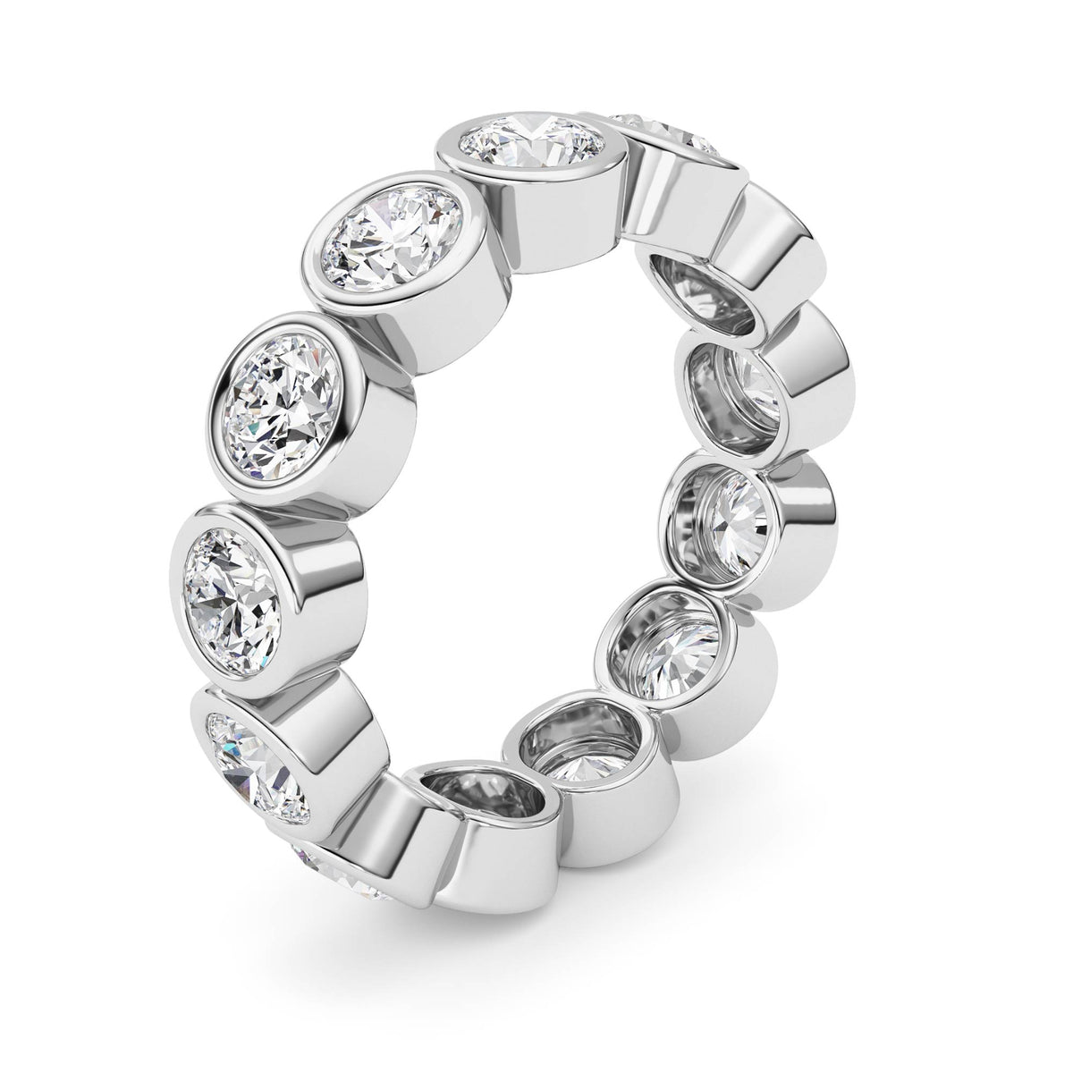 3.2Cttw Round Shaped Lab Grown Diamond (F/VS) Eternity Band Ring in 14K Gold - Size 6