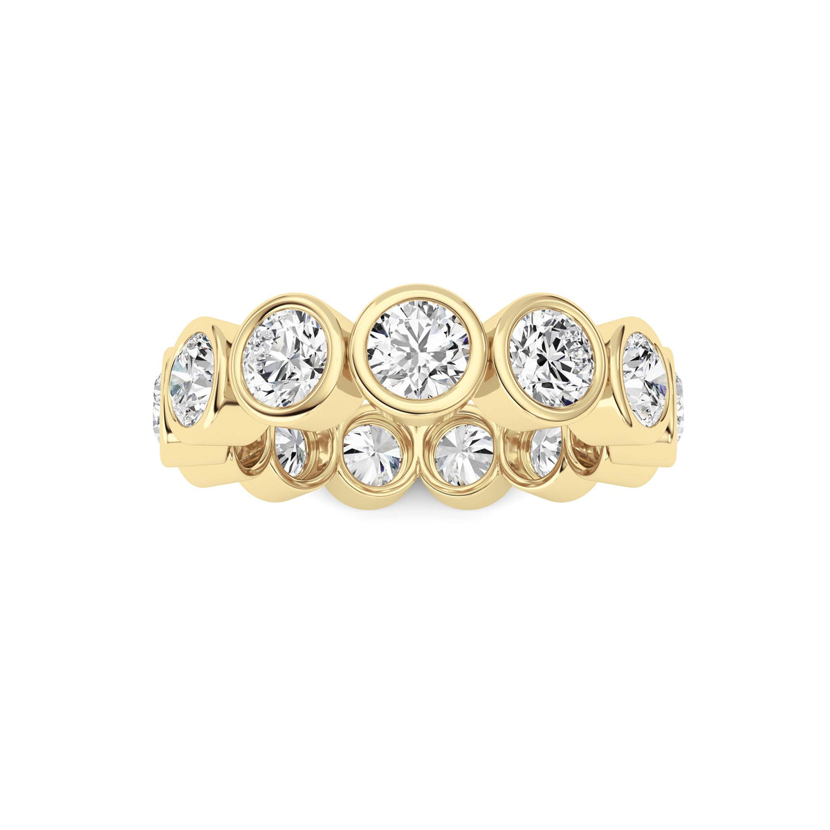 3.2Cttw Round Shaped Lab Grown Diamond (F/VS) Eternity Band Ring in 14K Gold - Size 6