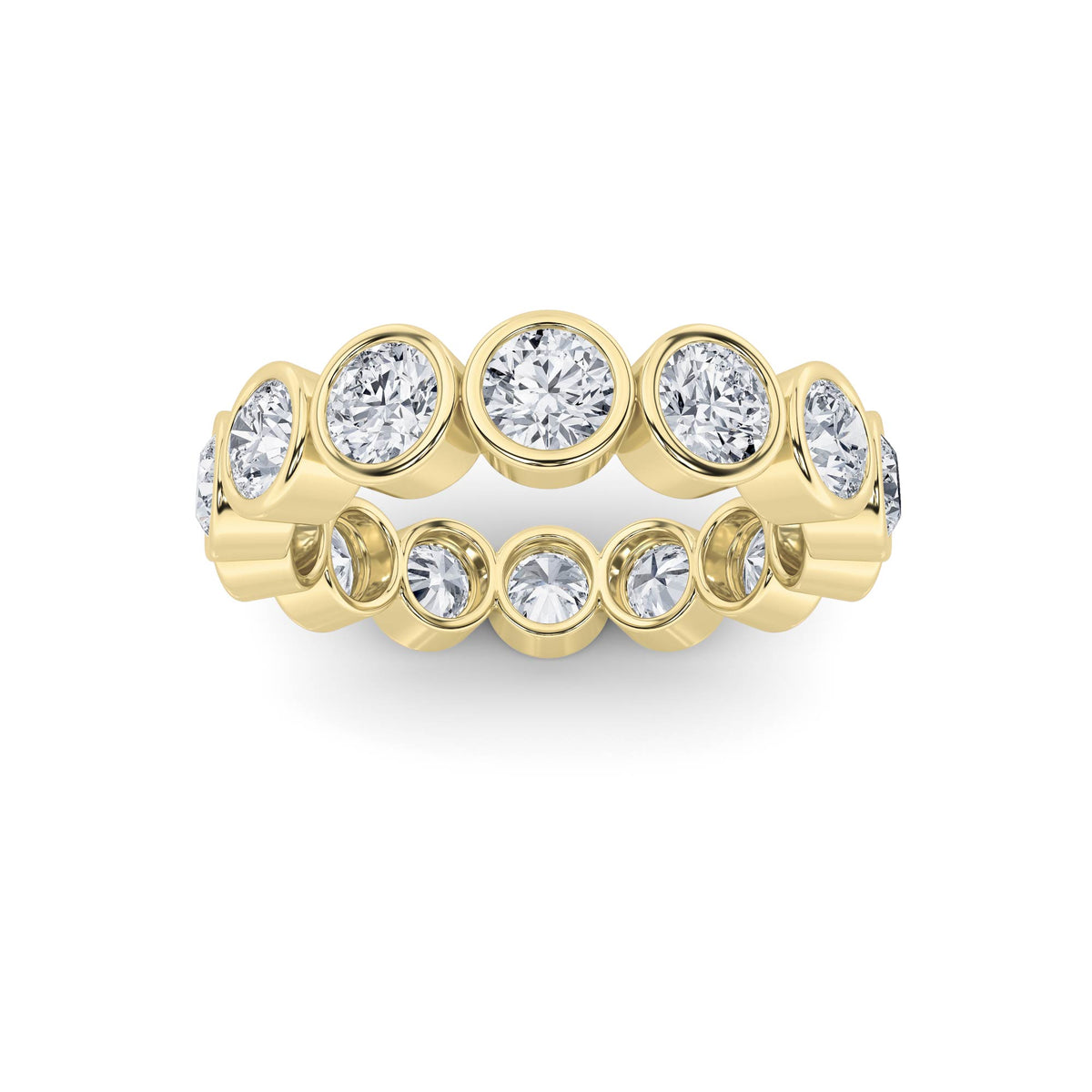 3.5Cttw Round Shaped Lab Grown Diamond (F/VS) Eternity Band Ring in 14K Gold - Size 7