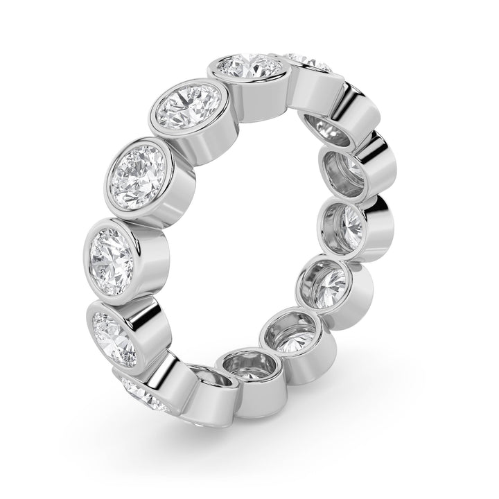 3.5Cttw Round Shaped Lab Grown Diamond (F/VS) Eternity Band Ring in 14K Gold - Size 8