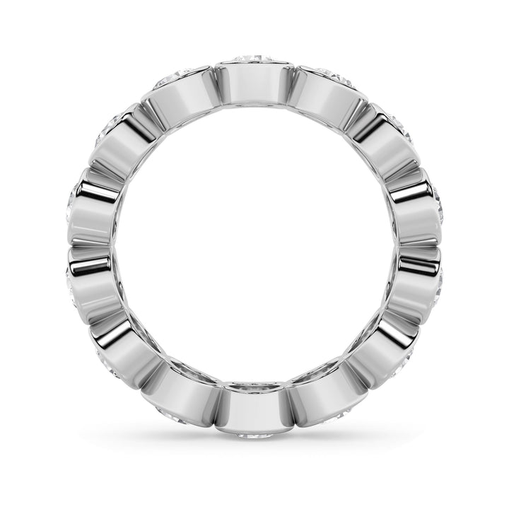 3.5Cttw Round Shaped Lab Grown Diamond (F/VS) Eternity Band Ring in 14K Gold - Size 8