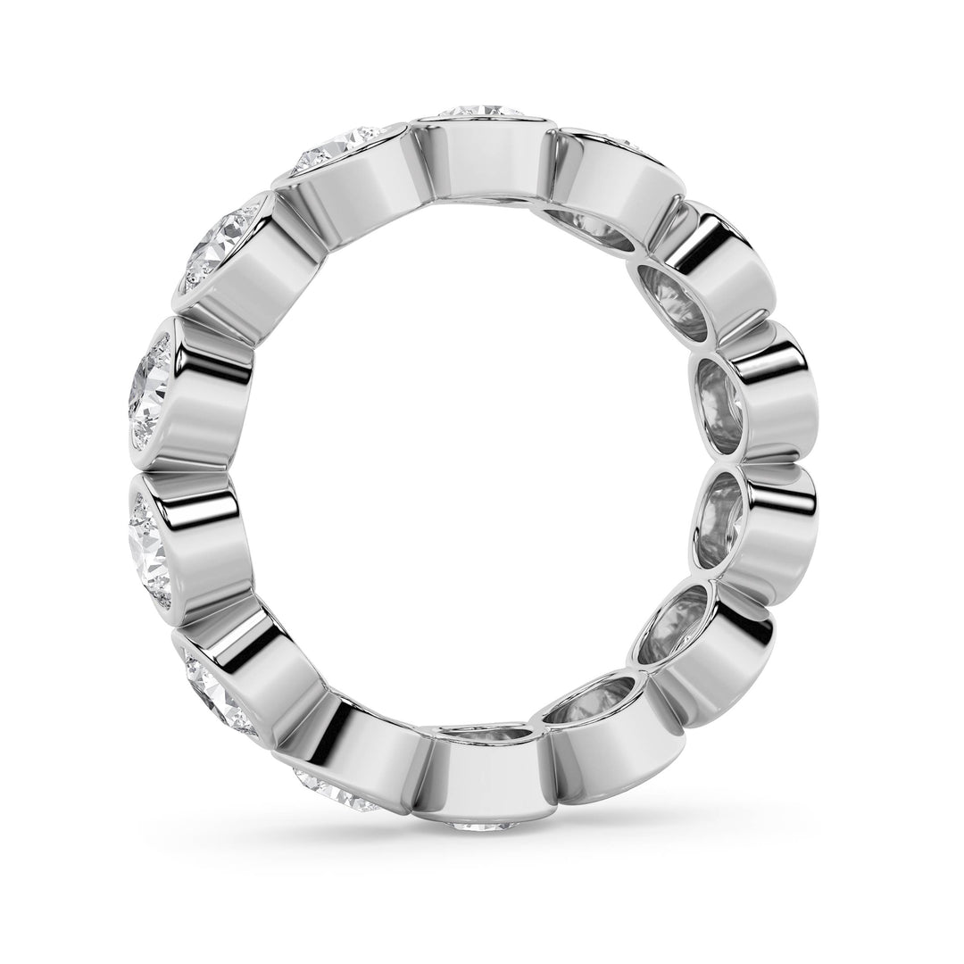 3.5Cttw Round Shaped Lab Grown Diamond (F/VS) Eternity Band Ring in 14K Gold - Size 8
