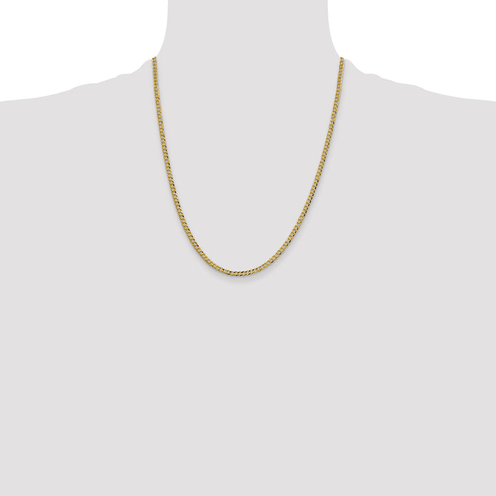 14k 3.1mm Lightweight Flat Cuban Chain
