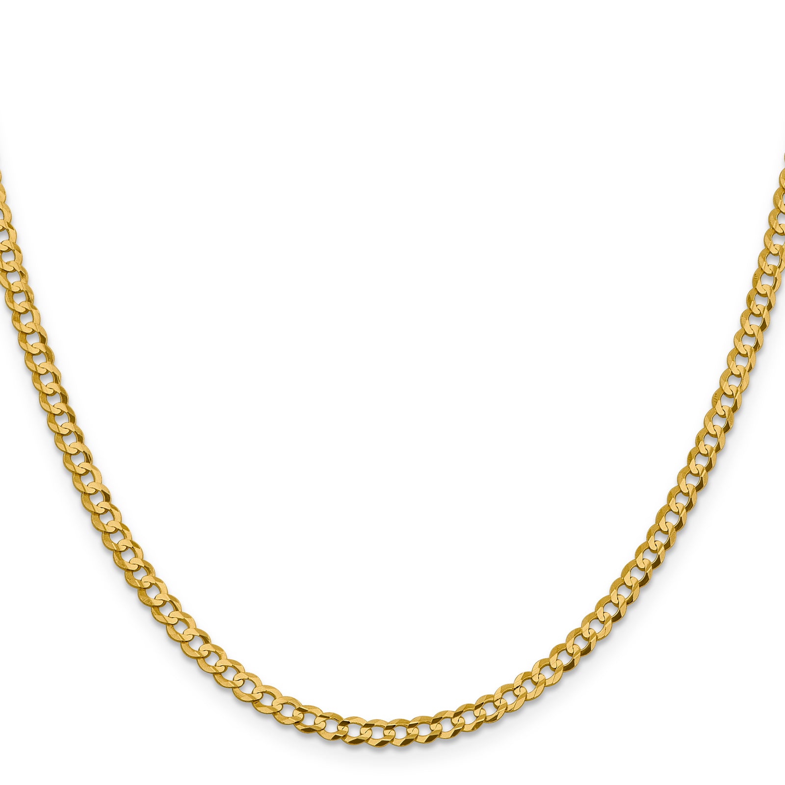14k 3.7mm Lightweight Flat Cuban Chain