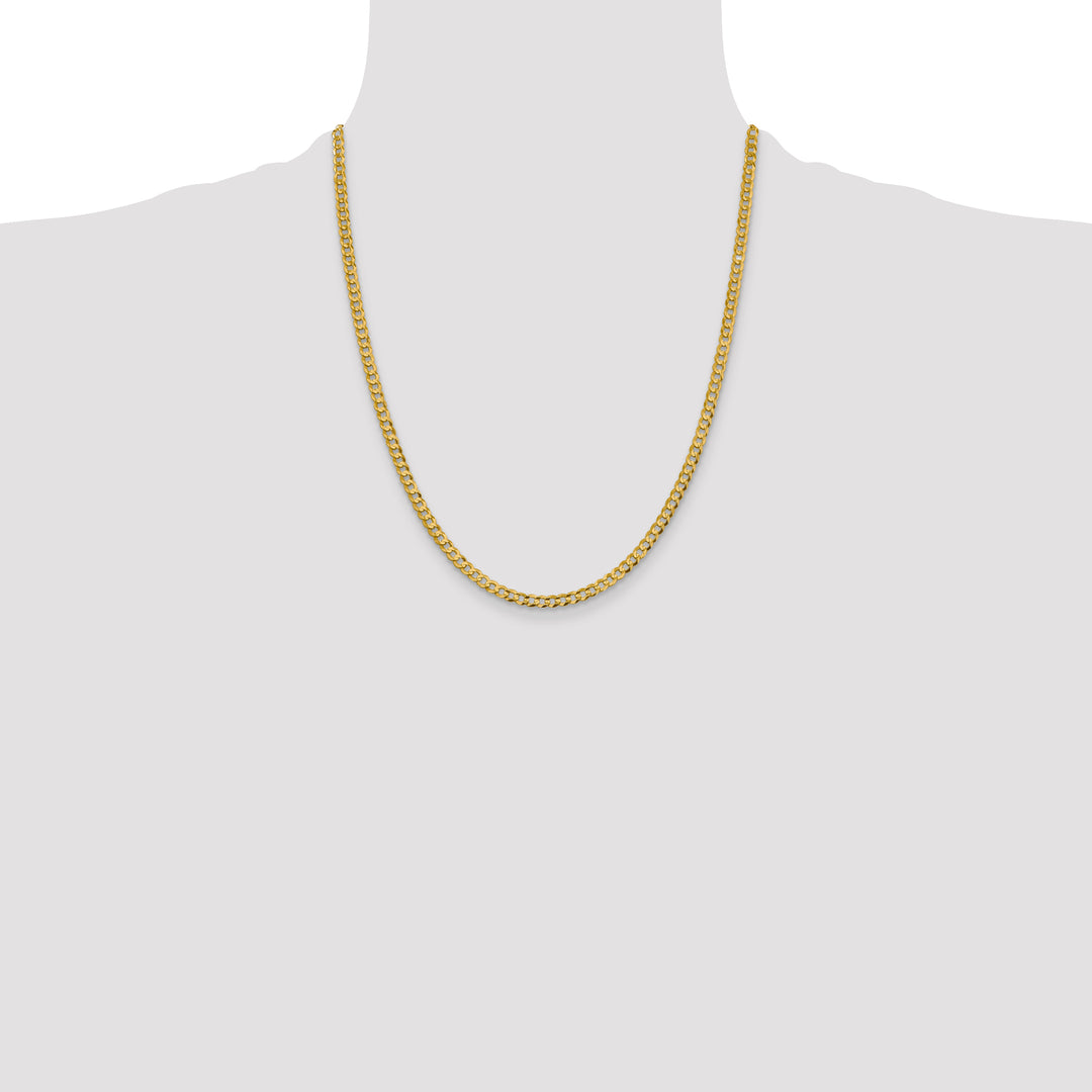 14k 3.7mm Lightweight Flat Cuban Chain