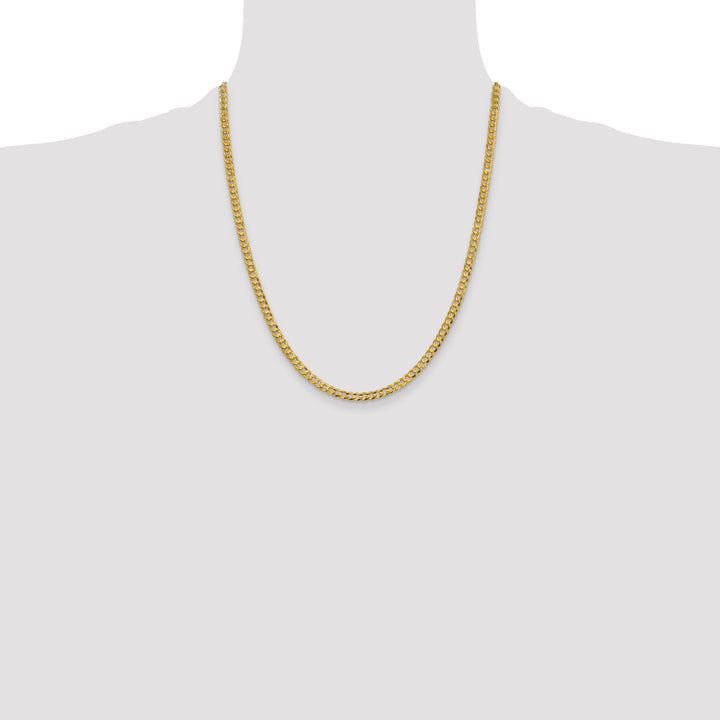 14k 3.7mm Lightweight Flat Cuban Chain