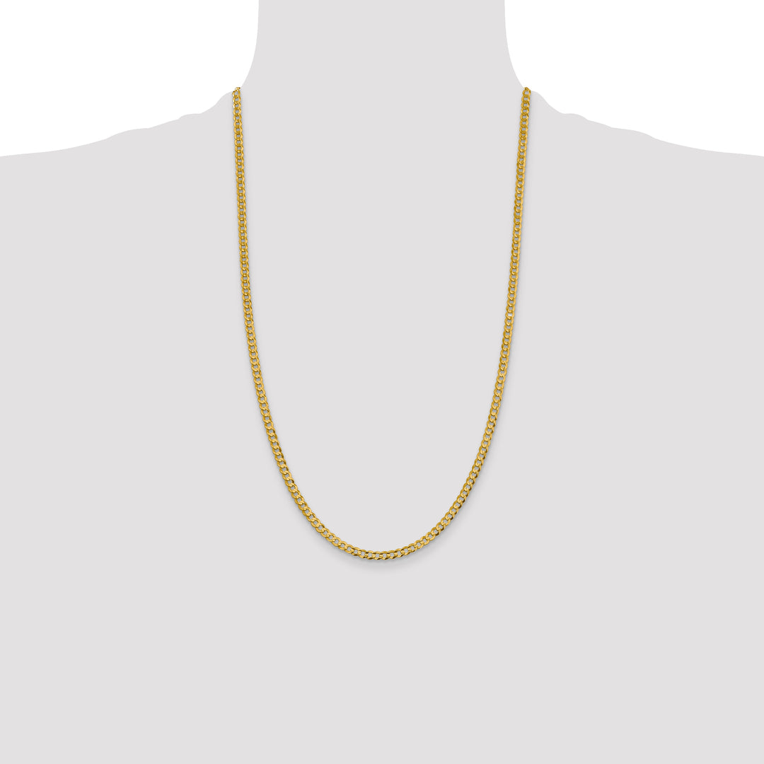 14k 3.7mm Lightweight Flat Cuban Chain