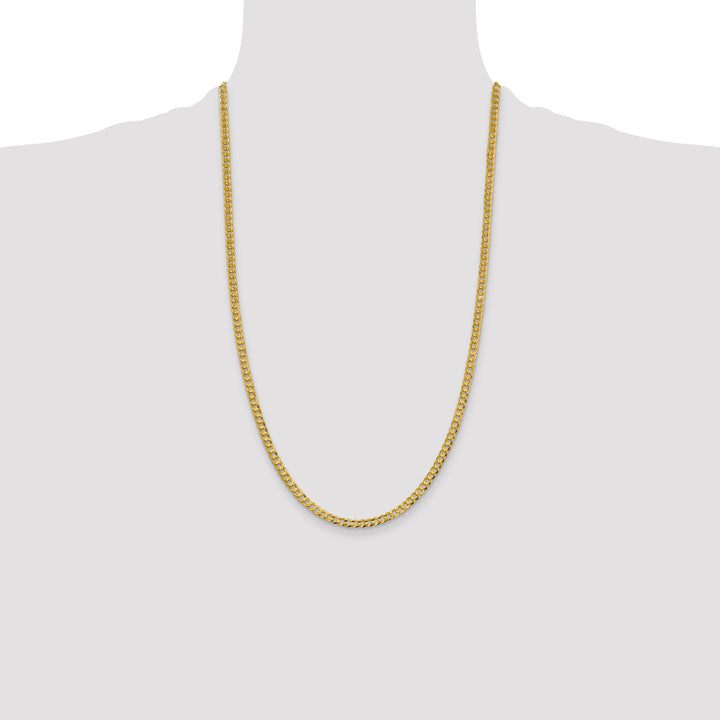 14k 3.7mm Lightweight Flat Cuban Chain