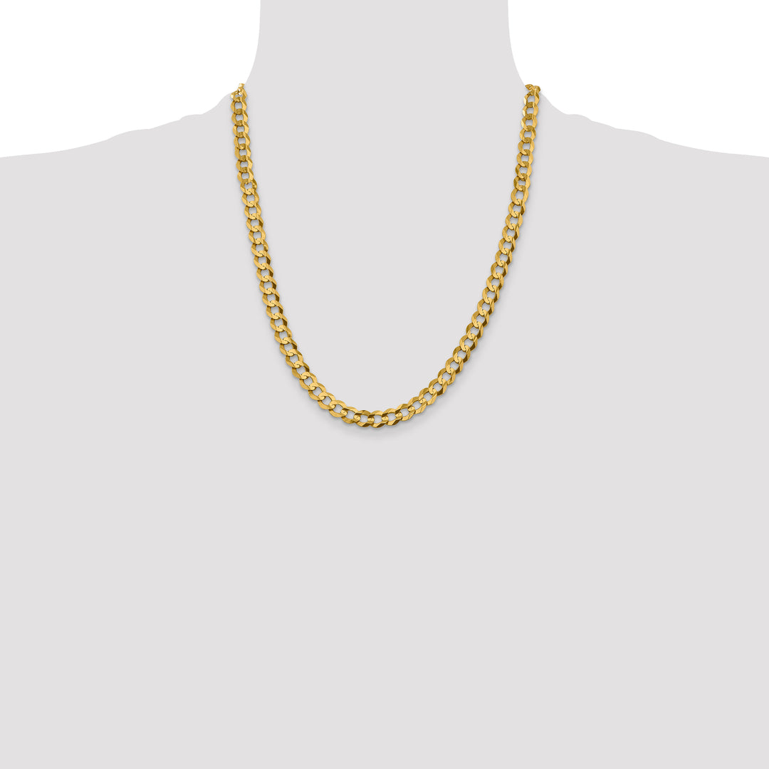 14k 7.2mm Lightweight Flat Cuban Chain