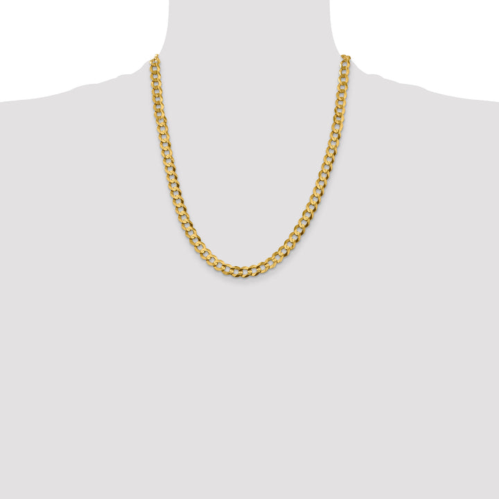 14k 7.2mm Lightweight Flat Cuban Chain
