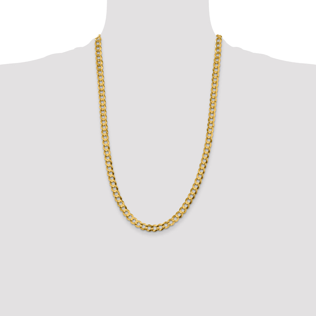 14k 7.2mm Lightweight Flat Cuban Chain