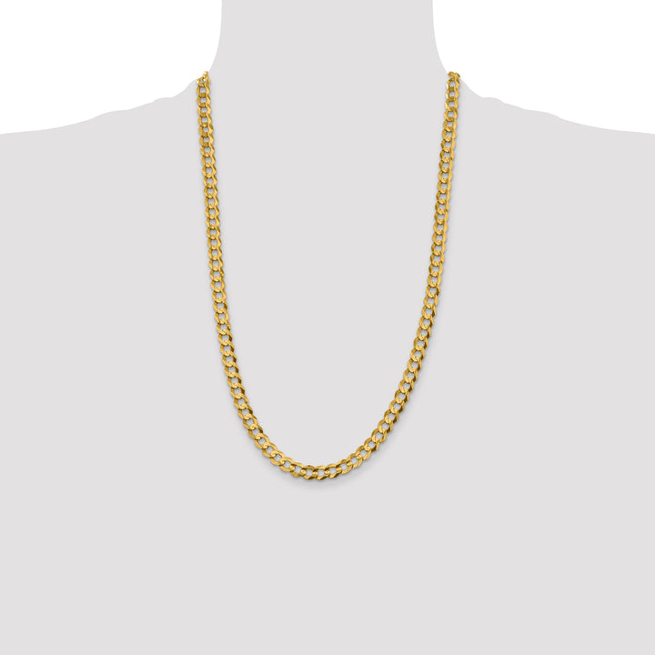 14k 7.2mm Lightweight Flat Cuban Chain