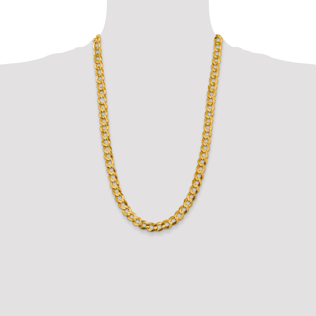 14k 9.4mm Lightweight Flat Cuban Chain