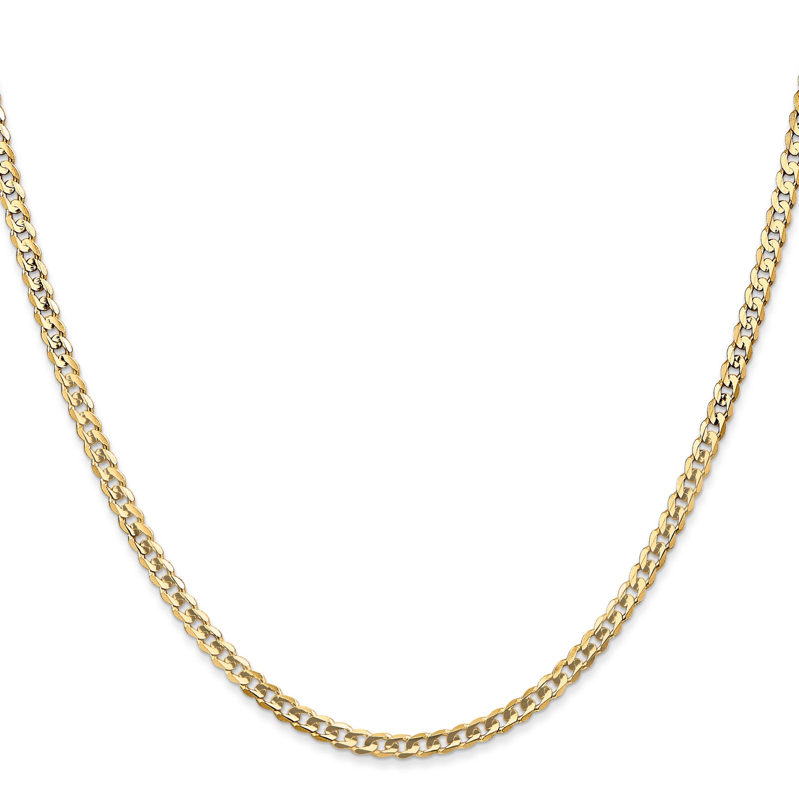 14k 3mm Open Concave Curb Chain