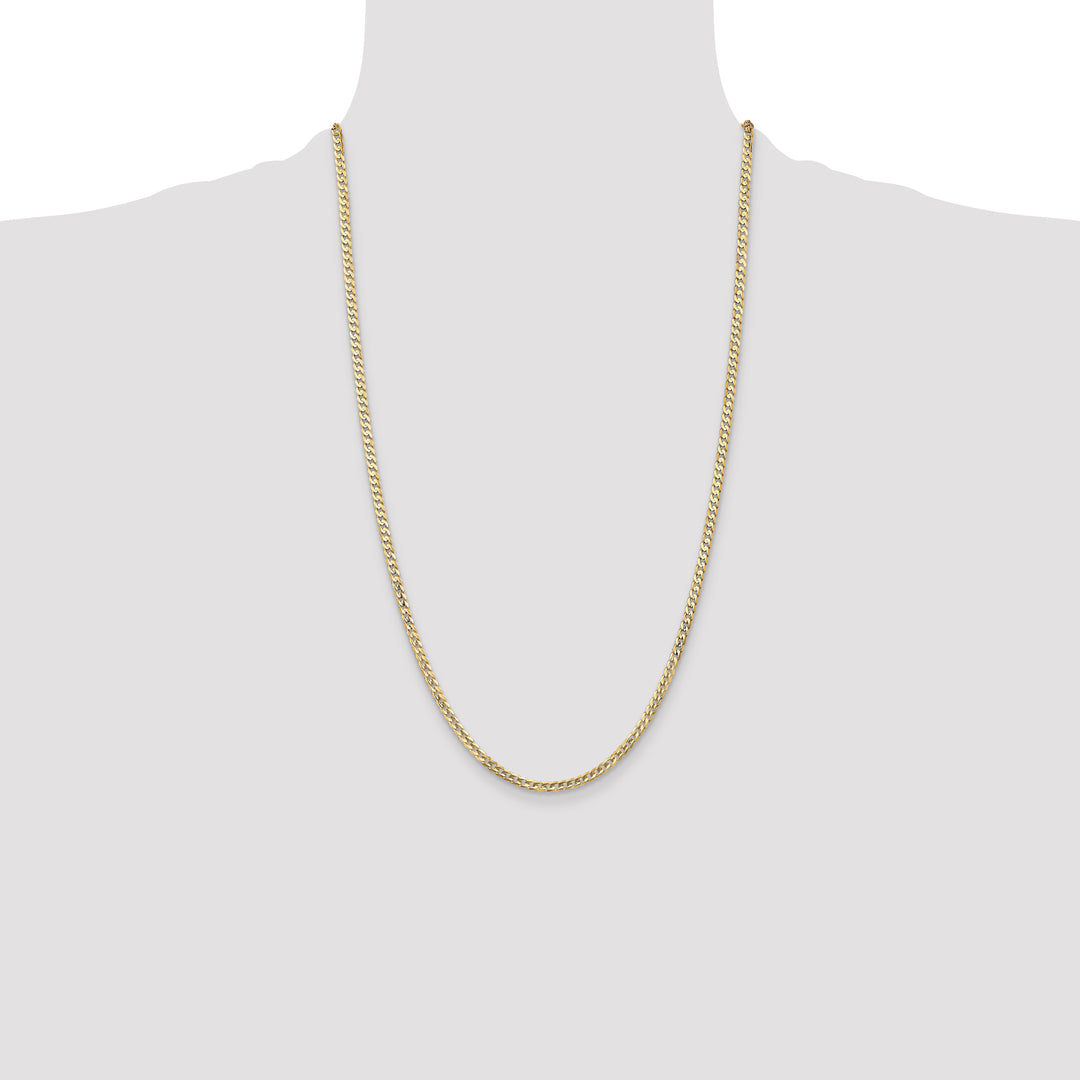 14k 3mm Open Concave Curb Chain