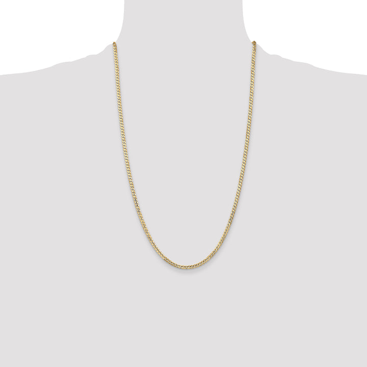 14k 3mm Open Concave Curb Chain