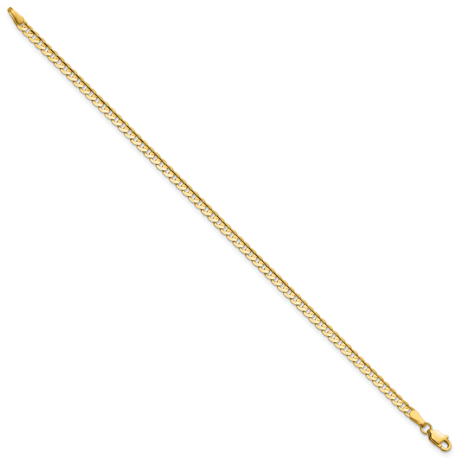 14k 3mm Open Concave Curb Chain