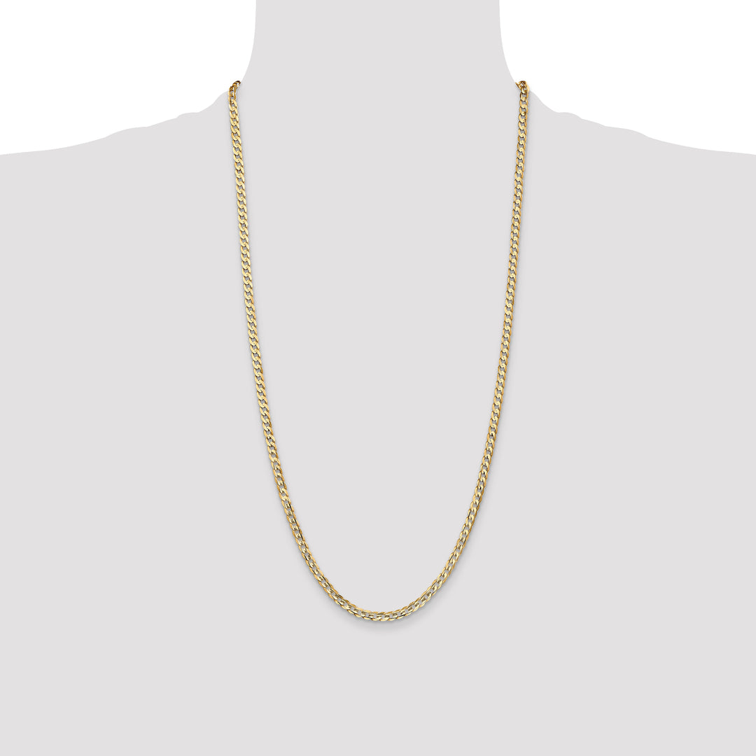 14k 3.8mm Open Concave Curb Chain