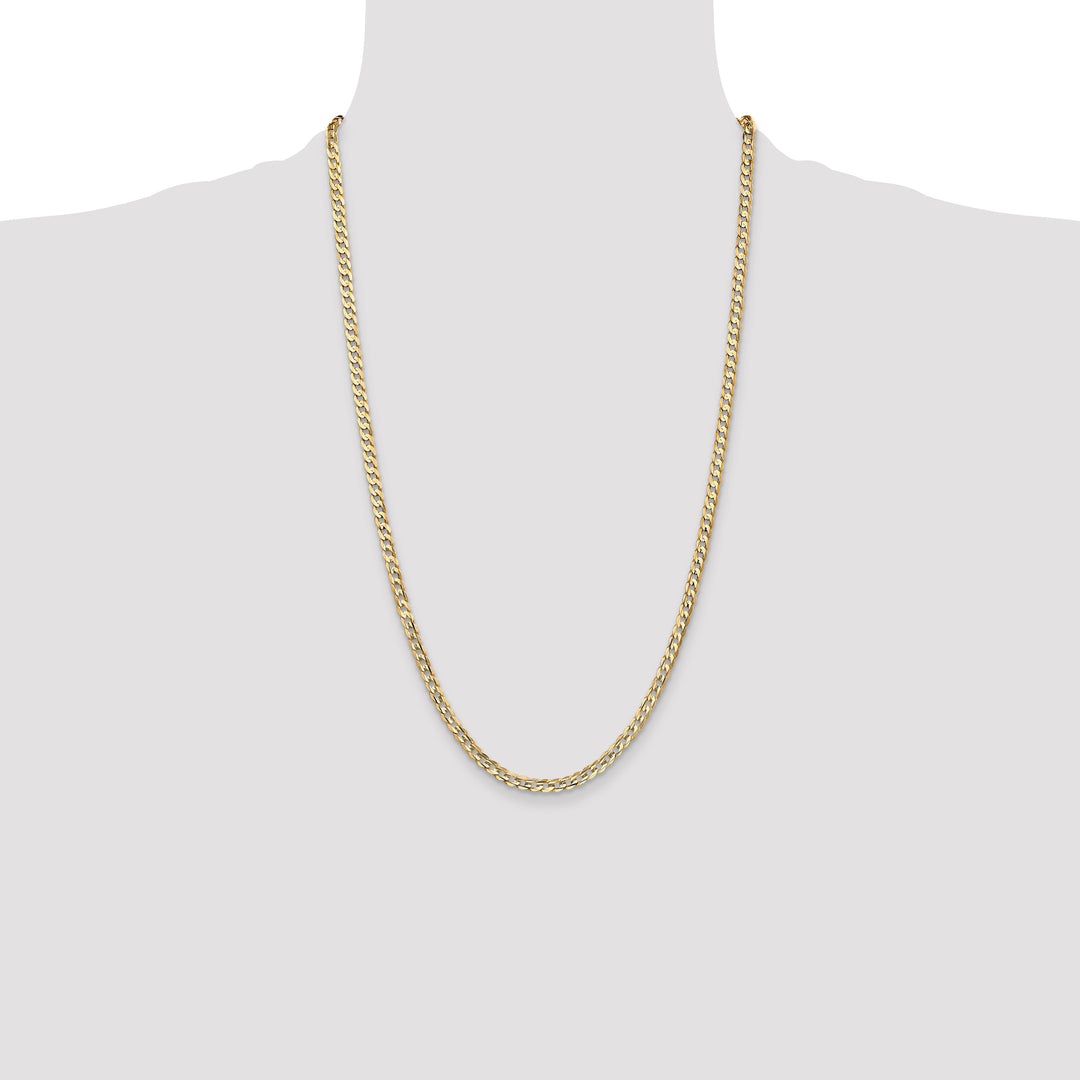 14k 3.8mm Open Concave Curb Chain