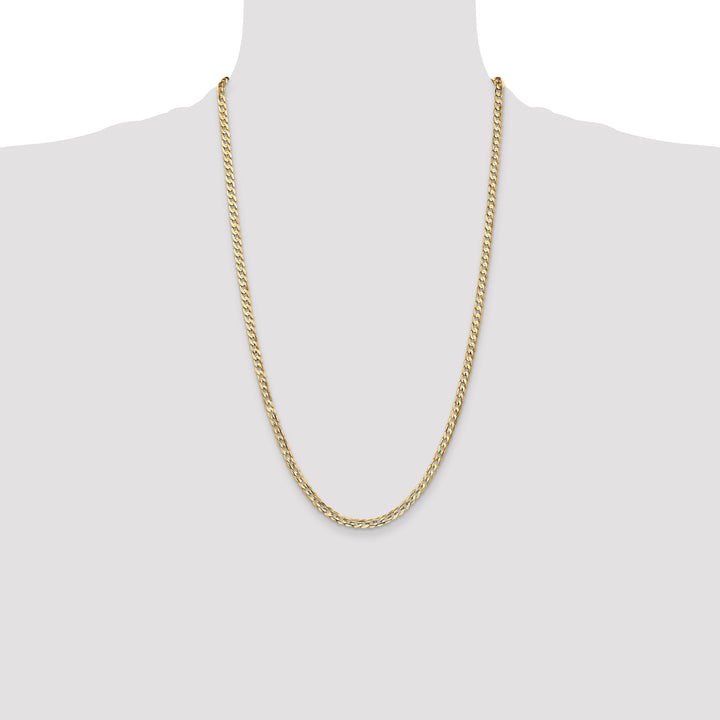 14k 3.8mm Open Concave Curb Chain
