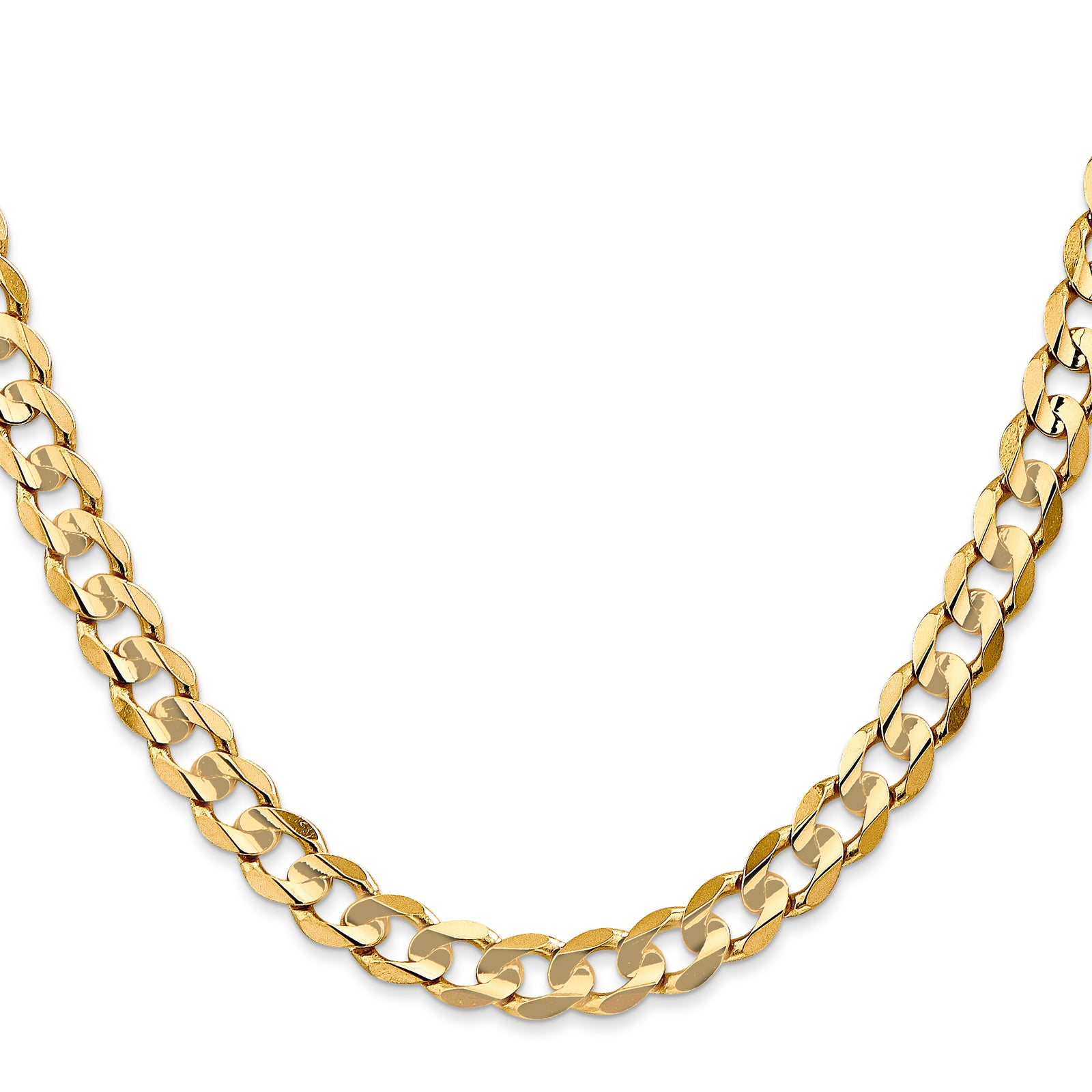 14k 6.75mm Open Concave Curb Chain