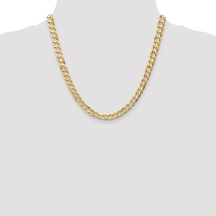 14k 6.75mm Open Concave Curb Chain
