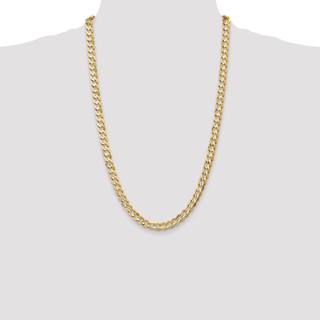 14k 6.75mm Open Concave Curb Chain