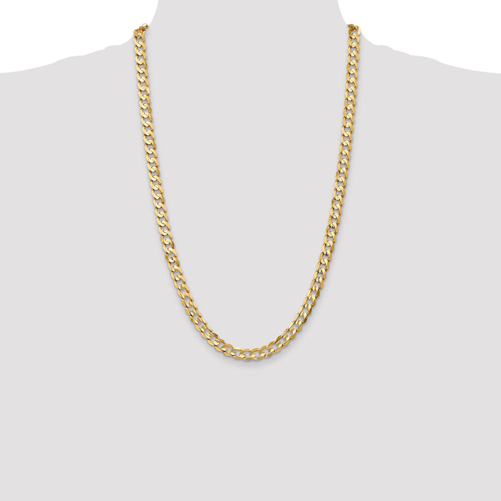 14k 6.75mm Open Concave Curb Chain