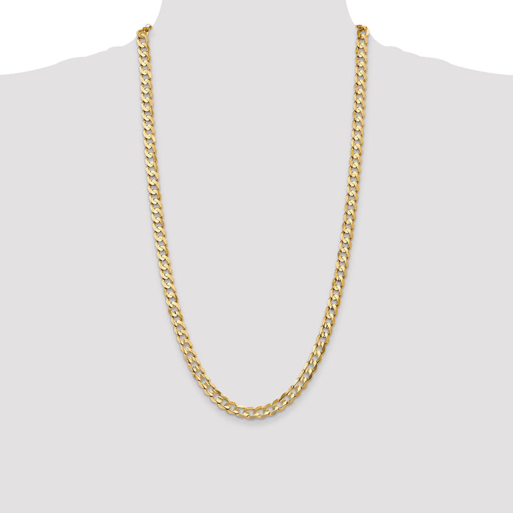 14k 6.75mm Open Concave Curb Chain
