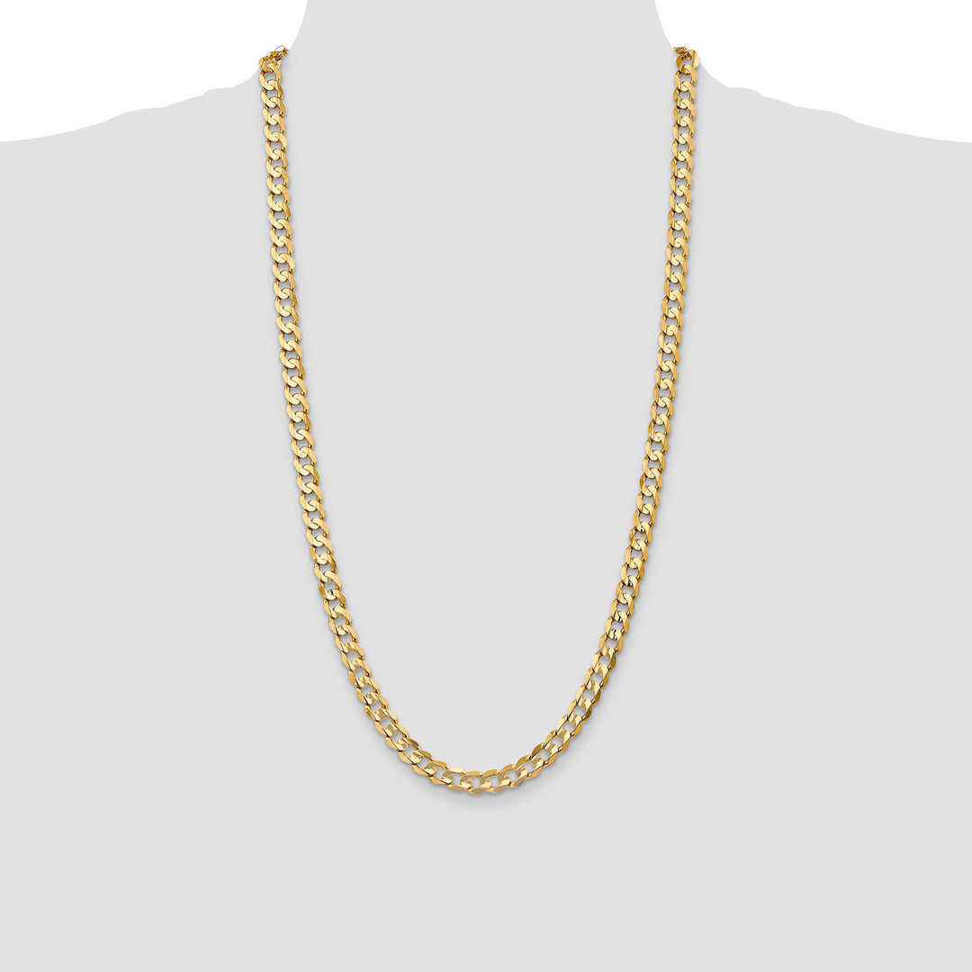 14k 6.75mm Open Concave Curb Chain